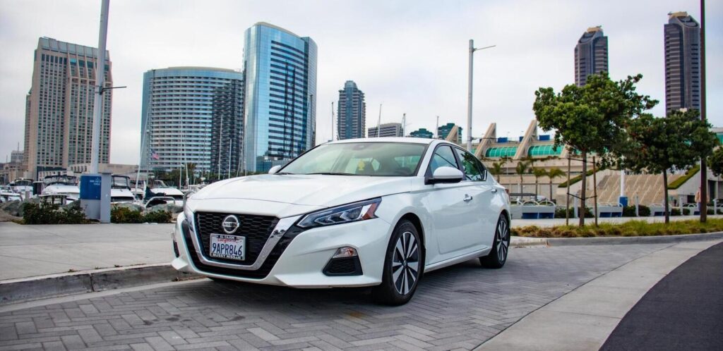 White Nissan Altima 2022 for Car Rental San Diego